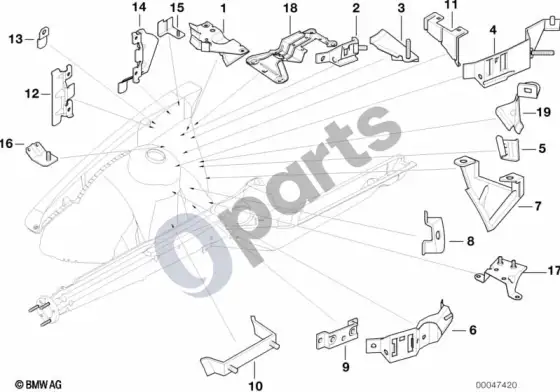 BMW 3 E36 priekinis kėbulo laikiklis, dešinys (E36 316G) – schema