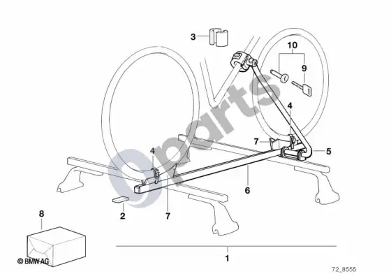 BMW 3 E36 turistinio dviračio laikiklis (E36 316G) – schema