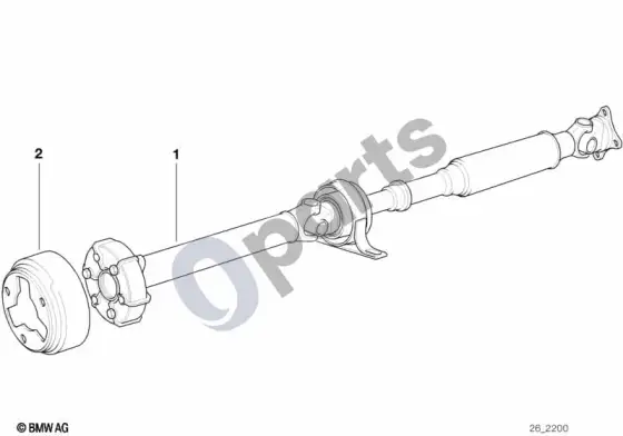 BMW 3 E36 kardaninis velenas / šarnyras – schema