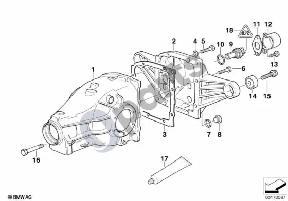 BMW 3 E36 galinės pavaros dangtis / paleidimo kontaktas – schema
