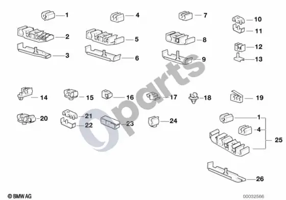 BMW 3 E36 vamzdelių atrama – schema