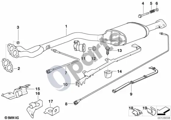 BMW 3 E36 katalizatoriaus/lambda zondas (E36 316i1.9) – schema