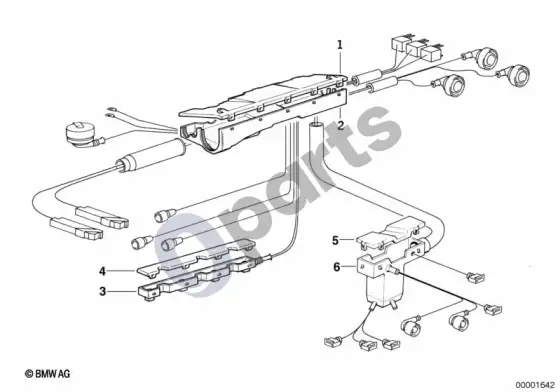 BMW 3 E36 variklio laidų pynė (E36 316i1.9) – schema