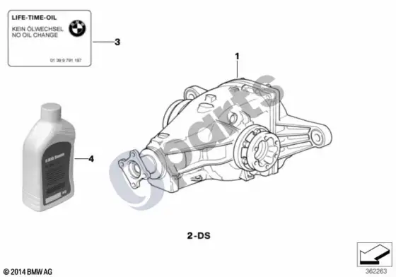 BMW 3 E36 galinės ašies pavara (E36 316IM40) – schema