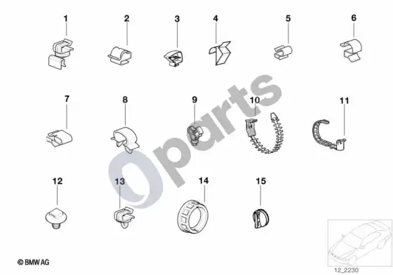 BMW 3 E36 kabelio laikiklis (E36 318I) – schema