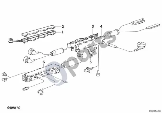 BMW 3 E36 variklio laidų pynė (E36 318IM43) – schema