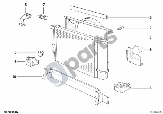 BMW 3 E36 ventiliatoriaus gaubtas (E36 318ISM42, E36 316IM40, E36 318IM40, E36 316IM43, E36 316i1.6, E36 318TIM42, E36 316G) – schema