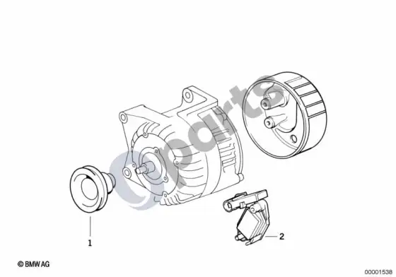 BMW 3 E36 generatorius, atskiros dalys 80A (E36 318ISM42) – schema