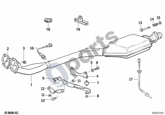 BMW 3 E36 katalizatoriaus/lambda zondas (E36 318ISM42) – schema