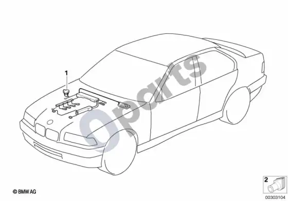BMW 3 E36 variklio laidų pynė (E36 318ISM42) – schema