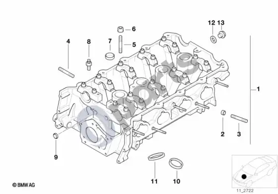 BMW 3 E36 cilindrų galvutė (E36 318ISM44, E36 318TIM44) – schema