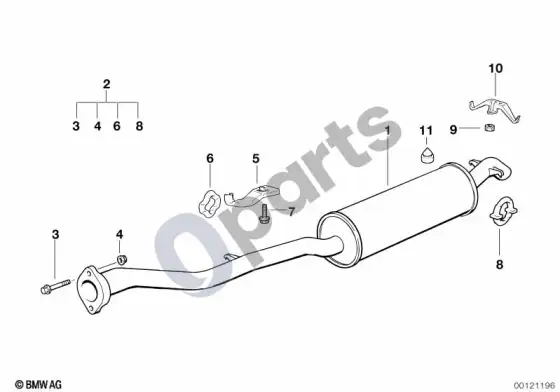 BMW 3 E36 galinis duslintuvas (E36 318TDS) – schema