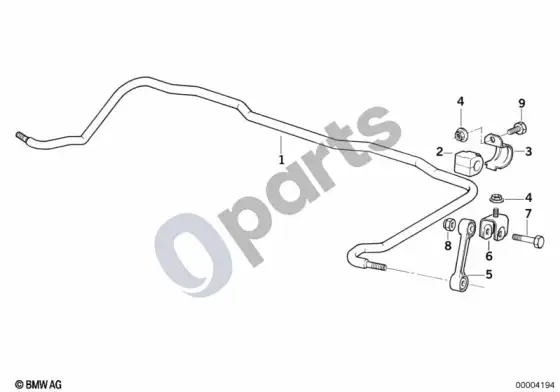 BMW 3 E36 galinis stabilizatorius (E36 318TIM42, E36 318TIM44) – schema