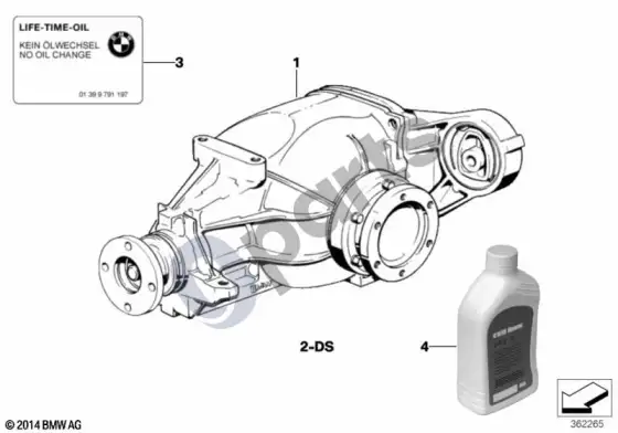 BMW 3 E36 galinės ašies pavara (E36 318TIM42) – schema