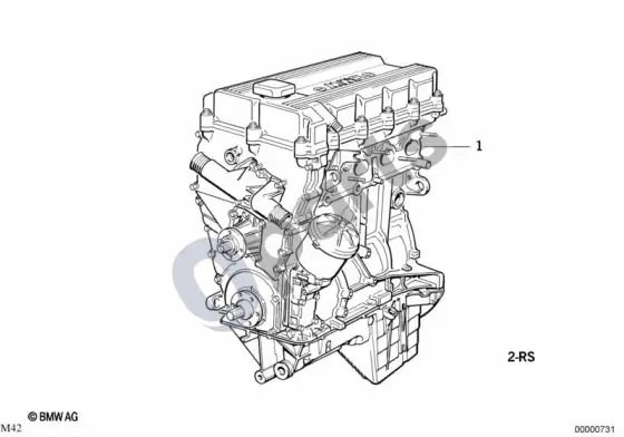 BMW 3 E36 jėgos agregatas (E36 318TIM42) – schema