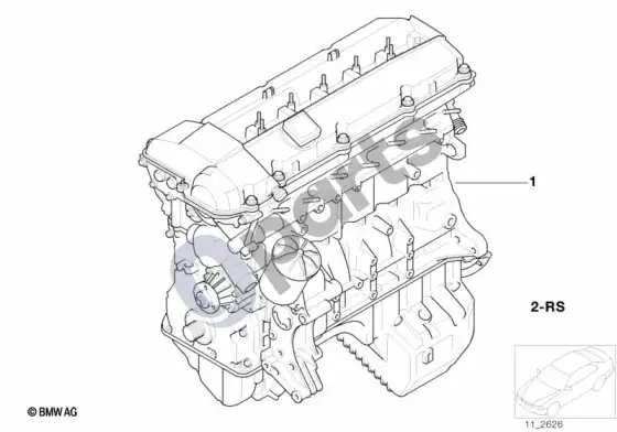BMW 3 E36 jėgos agregatas (E36 320IM52, E36 320I) – schema