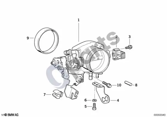 BMW 3 E36 droselio korpuso mazgas (E36 323I, E36 328I, E36 323TI) – schema