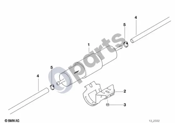 BMW 3 E36 degalų filtras (E36 323TI) – schema