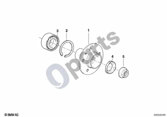 BMW 3 E36 pusašis/ratų guoliai (E36 323TI) – schema