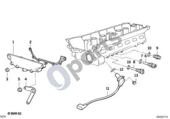 BMW 3 E36 cilindrų galvutės pritvirtinamos dalys; ... - 1992.09 – schema