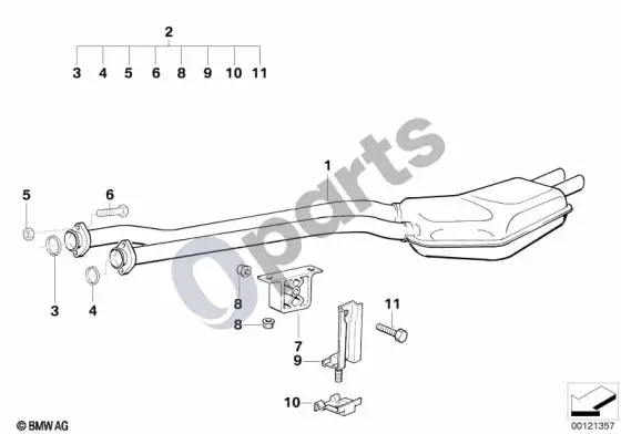 BMW 3 E36 galinis duslintuvas (E36 325I) – schema