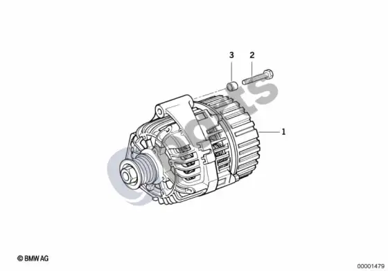 BMW 3 E36 kompaktiškas generatorius (E36 325TD, E36 325TDS) – schema