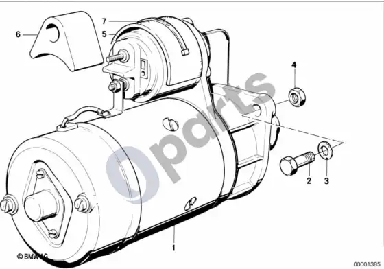 BMW 3 E36 starteris (E36 325TD, E36 325TDS) – schema