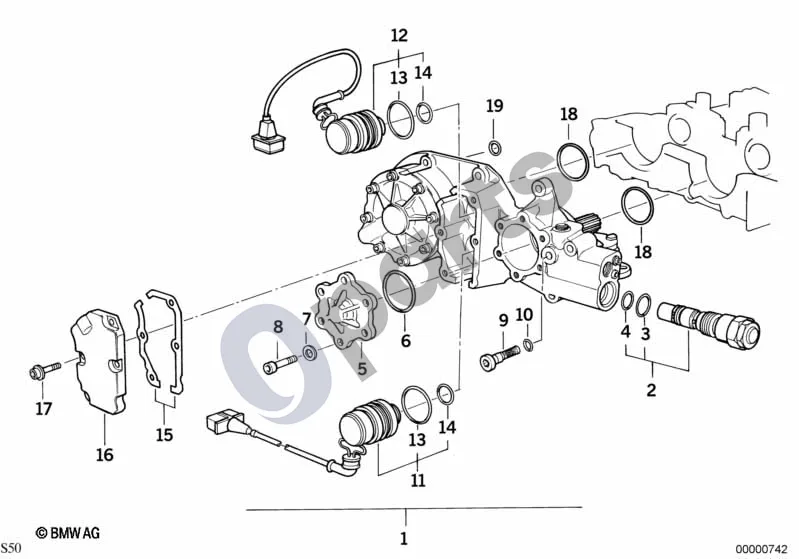 BMW 3 E36 (1991–2000) Cilindrų galvutė Vanos (E36 M3) schema – pozicija 07: Poveržlė