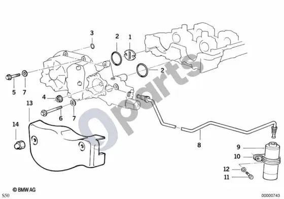 BMW 3 E36 cilindrų galvutė vanos (E36 M3) – schema