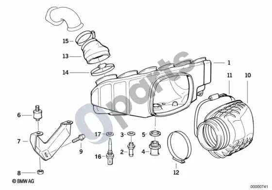 BMW 3 E36 įsiurbimo kolektoriaus sistema (E36 M3) – schema