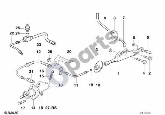 BMW 3 E36 sankabos valdymas – schema