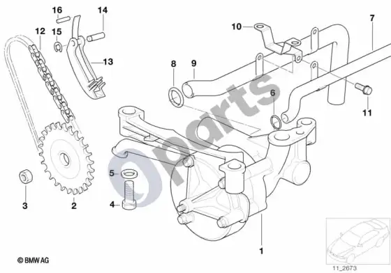 BMW 3 E36 tepimo sistema / alyvos siurblys su pavara (E36 M3) – schema