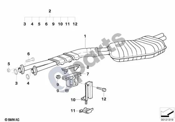 BMW 3 E36 galinis duslintuvas (E36 m33.2) – schema