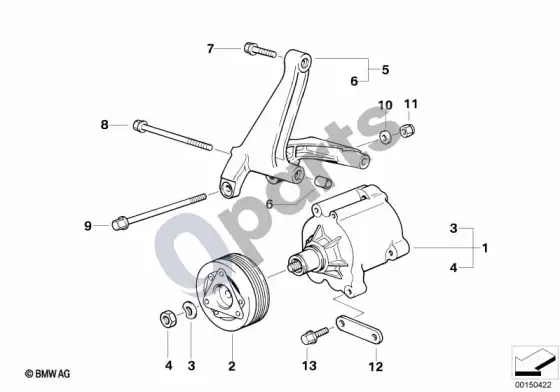 BMW 3 E36 išmetamųjų dujų valymo oro siurblys (E36 m33.2) – schema