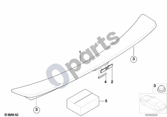 BMW 3 E36 galinis spoileris m-technik – schema