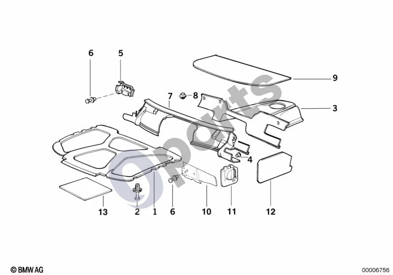 BMW 3 E36 (1991–2000) Garso izoliacija, priekis schema – pozicija 12: Garso izoliacija, priekinės dešinės durys
