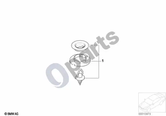 BMW 3 E36 grindų kilimėlių fiksatorius – schema