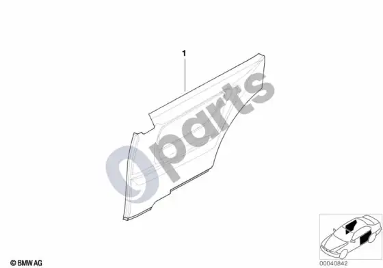 BMW 3 E36 individualus šoninis apdailos skydas, dalinai oda – schema