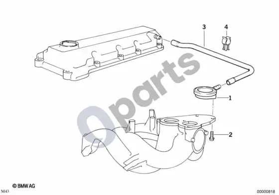 BMW 3 E36 karterio ventiliacija; ... - 1995.09 – schema