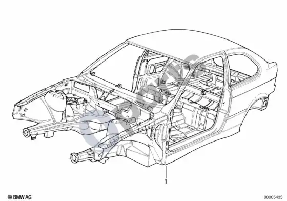 BMW 3 E36 kėbulo karkasas – schema