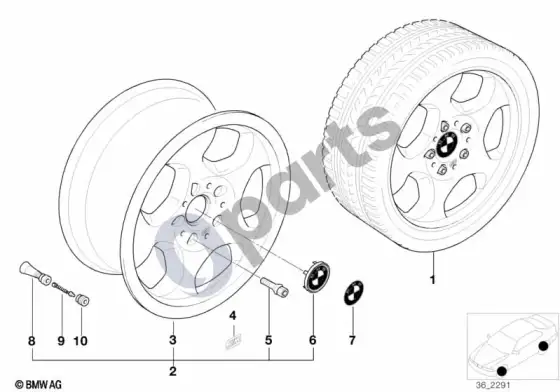 BMW 3 E36 m kontūras – schema
