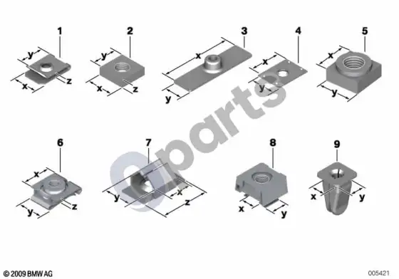 BMW 3 E36 mechaniniai jungiamieji elementai – schema