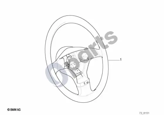 BMW 3 E36 medinis sportinis vairo ratas III; 1994.09 - ... – schema
