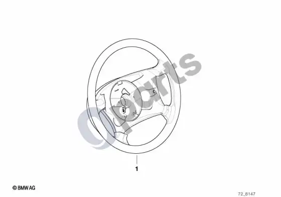 BMW 3 E36 medžio/odos vairo ratas; 1994.09 - ... – schema