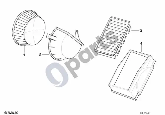 BMW 3 E36 mikrofiltras/mikrofiltro dangtelis – schema