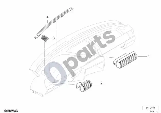 BMW 3 E36 oro išleidimo antgaliai/dangteliai – schema