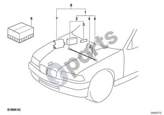 BMW 3 E36 pakartotinio paleidimo blokavimas – schema