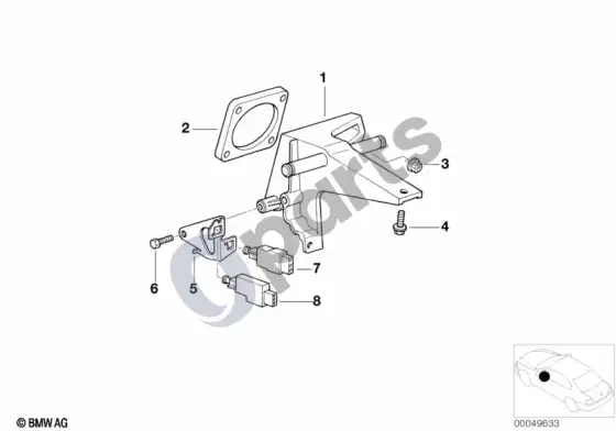 BMW 3 E36 pedalų laikiklis – schema