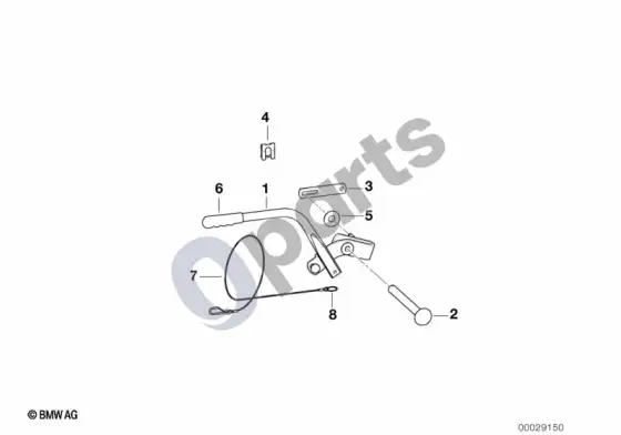 BMW 3 E36 priekaba, atskiros dalys, rankinis stabdys – schema