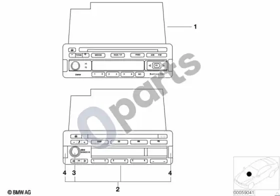 BMW 3 E36 radijas BMW business CD RDS – schema
